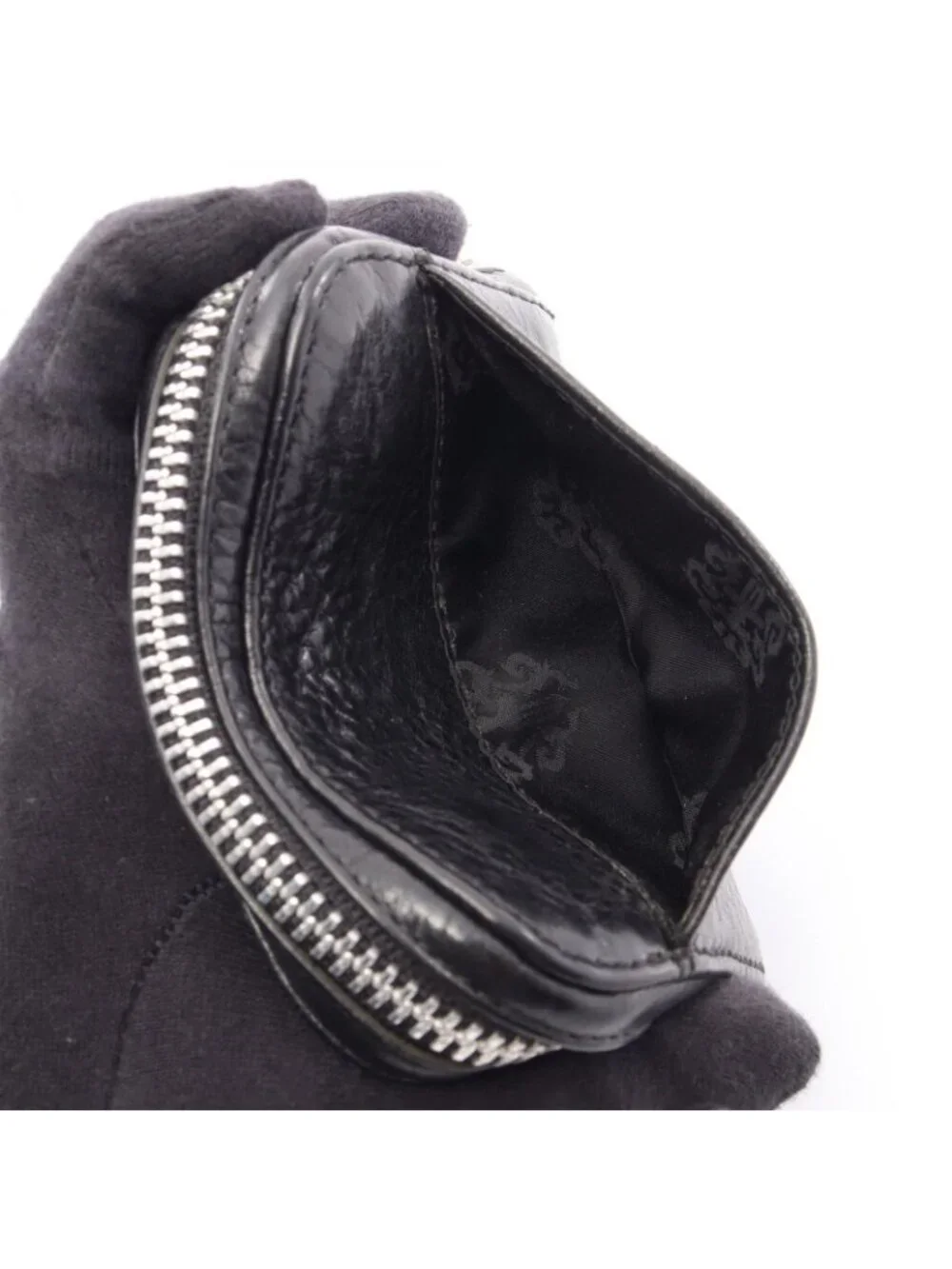 Chrome Hearts Coin Purse Single Fold Wallet Leather